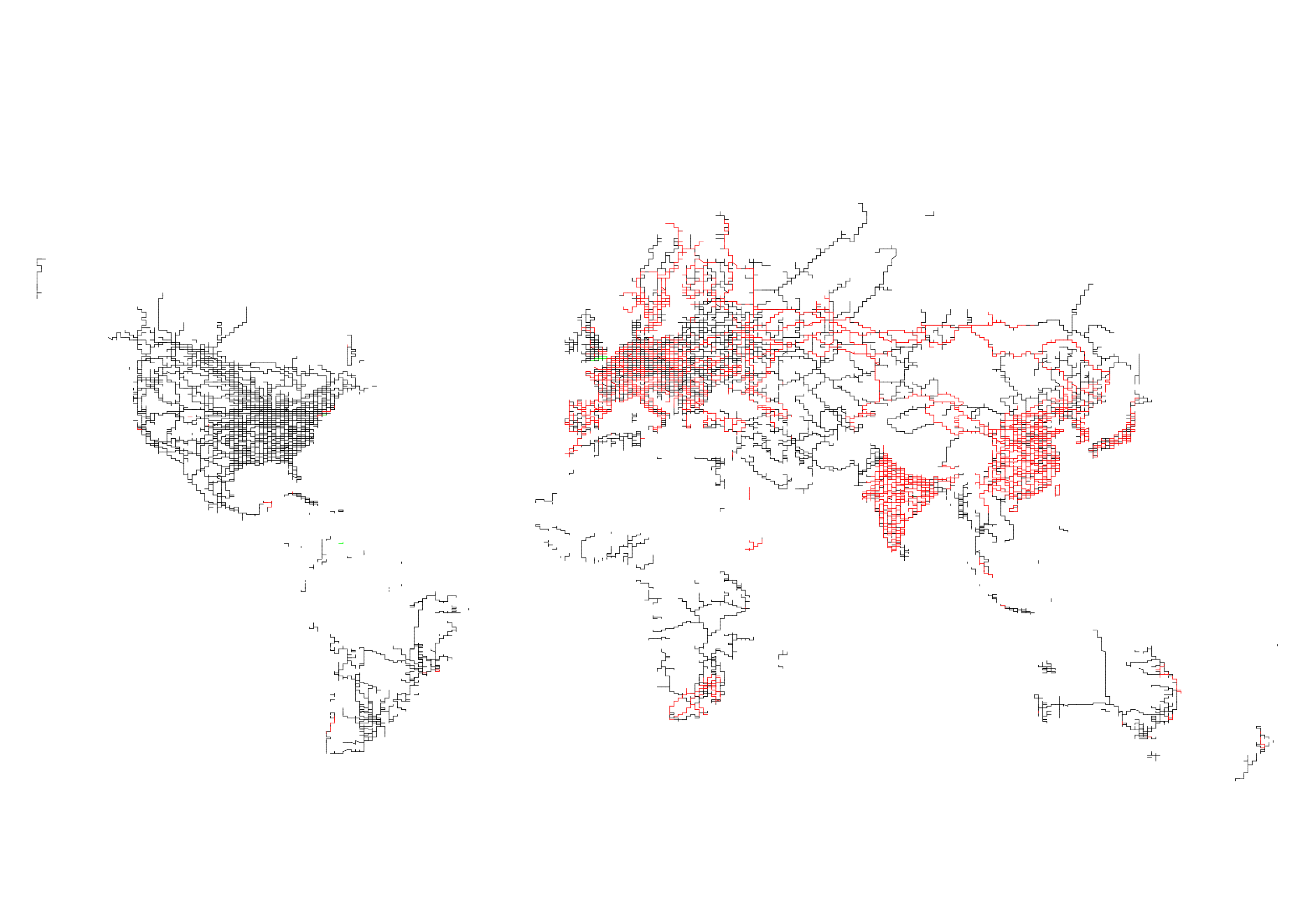 A map showing predicted population density change in the UK and Ireland between 2025 and 2030 in Viridis where darker colours are population reduction and lighter green or yellow indicate population growth